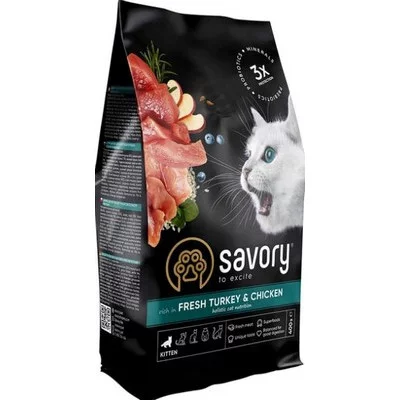 Savory Kitten для кошенят з куркою та свіжою індичкою