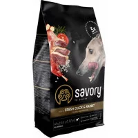 Savory Dog Adult для дорослих собак усіх порід зі свіжою кач..