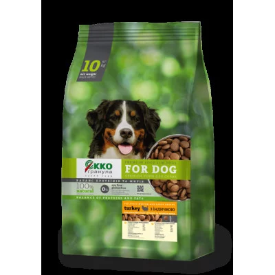 ЕККО-ГРАНУЛА Сухий корм для дорослих собак середніх та великих порід з індичкою