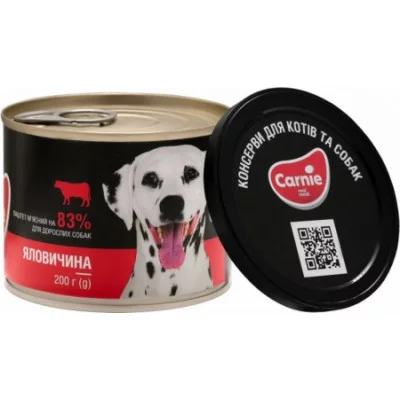 Carnie паштет мясний для дорослих собак 200 г