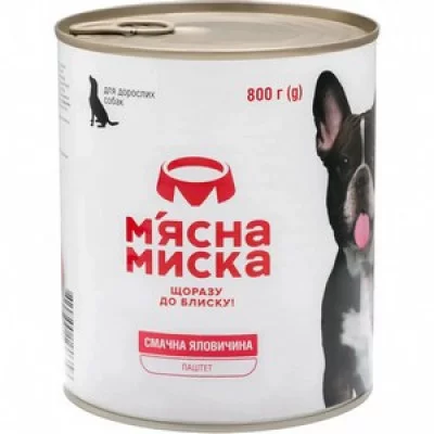 М'ясна миска паштет мясне асорті  для дорослих собак 800 г