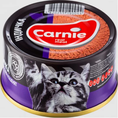 Carnie паштет мясний для кошенят індичка
