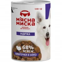 М'ясна миска паштет мясне асорті  для дорослих собак 1240г
