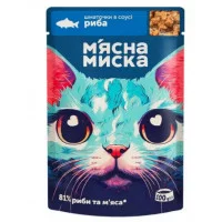 М'ясна миска шматочки в соусі пауч для дорослих котів 10 гр