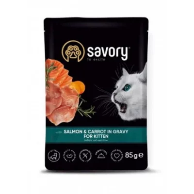 Savory Cat Pouch for Kitten,вологий корм для кошенят, 85 г