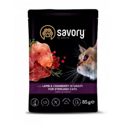 Savory Cat Pouch for Sterilised вологий корм для стерилізованих котів 85г