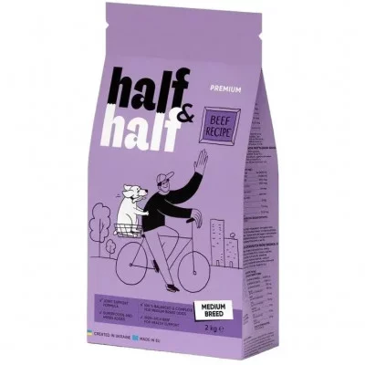 Half&Half Сухий корм для собак середніх порід, з яловичиною