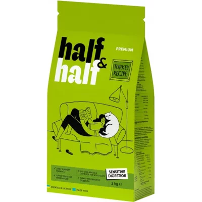 Half&Half Сухий корм для дорослих котів з чутливим травленням