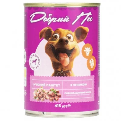 Добрий Пес, консерви для собак паштет, 415 гр.