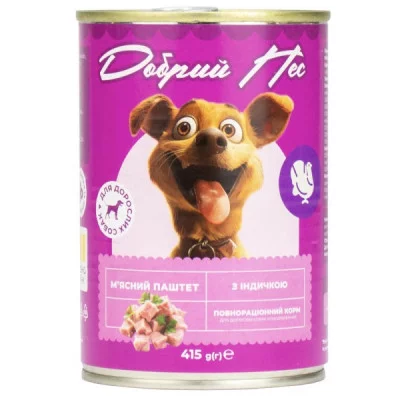 Добрий Пес, консерви для собак паштет, 415 гр.