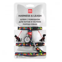 WAUDOG Nylon Шлея з повідцем для котів з QR паспортом Ш 10 м..