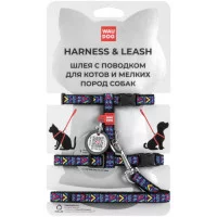 WAUDOG Nylon Шлея з повідцем для котів з QR паспортом Ш 10 м..