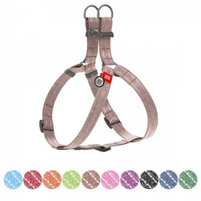 Шлея з відновленої бавовни WAUDOG Re-cotton з QR паспортом, світловідбивна, пластиковий фастекс,S, Ш