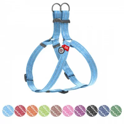 Шлея з відновленої бавовни WAUDOG Re-cotton з QR паспортом, світловідбивна, пластиковий фастекс,S, Ш