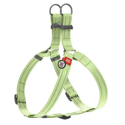 Шлея з відновленої бавовни WAUDOG Re-cotton з QR паспортом, світловідбивна, пластиковий фастекс,S, Ш