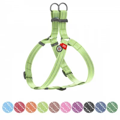 Шлея з відновленої бавовни WAUDOG Re-cotton з QR паспортом, світловідбивна, M Ш 20 мм, Дл 50-80 с