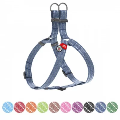 Шлея з відновленої бавовни WAUDOG Re-cotton з QR паспортом, світловідбивна, пластиковий фастекс,S, Ш