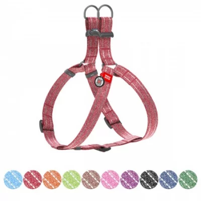 Шлея з відновленої бавовни WAUDOG Re-cotton з QR паспортом, світловідбивна, пластиковий фастекс,S, Ш