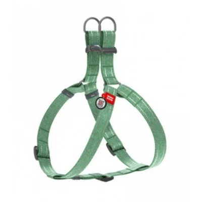 Шлея з відновленої бавовни WAUDOG Re-cotton з QR паспортом, світловідбивна, пластиковий фастекс,S, Ш