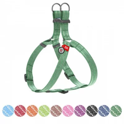 Шлея з відновленої бавовни WAUDOG Re-cotton з QR паспортом, світловідбивна, M Ш 20 мм, Дл 50-80 с