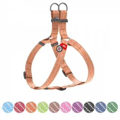 Шлея з відновленої бавовни WAUDOG Re-cotton з QR паспортом, світловідбивна, M Ш 20 мм, Дл 50-80 с