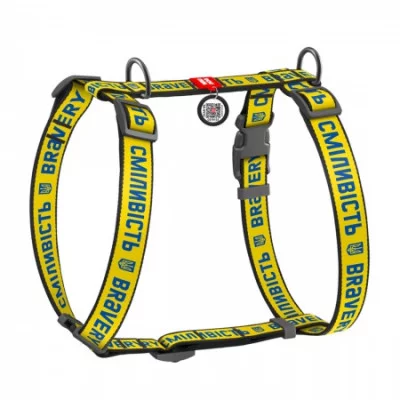 Шлея для собак анатомічний H-подібний WAUDOG Nylon з QR-паспортом, малюнок 