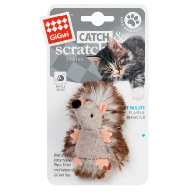 GiGwi CATCH&scratch  Іграшка для котів Їжачок з брязкальцем/тканина плюш, штучне хутро