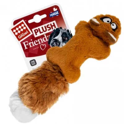 GiGwi PLUSH  Іграшка для собак Білка з 2-ма пищалками/тканина, гума плюш, штучне хутро, гума