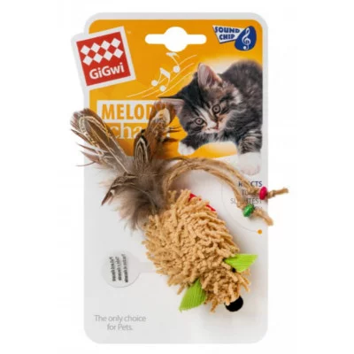 GiGwi Melody chaser Іграшка для котів Миша з електронним чіпом, текстиль, перо, 7 см