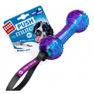 PUSH to mute TPR  Іграшка для собак Гантеля з пищалкам, що відключається  Гума, нейлон