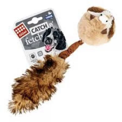 GiGwi CATCH&fetch Іграшка для собак Борсук з 2-ма пищалками/тканина, тенісний матеріал штучне хутро