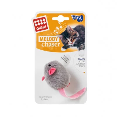 GiGwi Melody chaser  Іграшка для котів Мишка з електронним чіпом, пластик штучне хутро