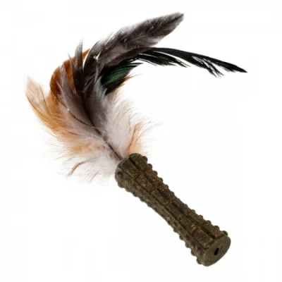 GiGwi Catnip Іграшка для котів спресованного котяча м'ята з пером , перо, котяча м'ята, 8 см