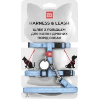 Шлея з повідцем WAUDOG Re-cotton з QR паспортом, з відновлен..