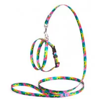 Комплект із нейлону з візерунком Keeper регул. шлея та повід..