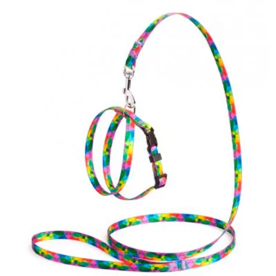 Комплект із нейлону з візерунком Keeper регул. шлея та повідок