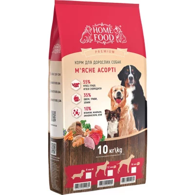 Home Food для дорослих собак великих порід М'ясне асорті