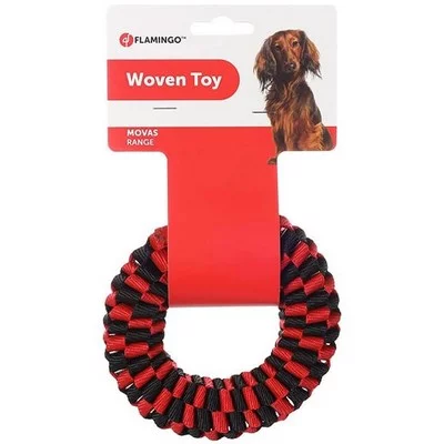 Flamingo Movas Woven Ring Фламінго Моваш Кільце Плетена Іграшка Для Собак, Діаметр 13 См Див., Черво