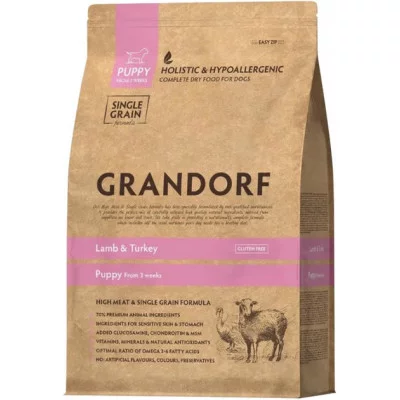 Grandorf Lamb & Turkey Puppy Сухий корм для цуценят від 3 тижнів, з ягням та індичкою