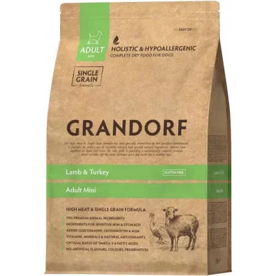 Grandorf Dog Lamb&Turkey Mini  Сухий корм для дорослих собак ягня з качкою