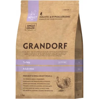 Grandorf Turkey&Brown Rice Adult Mini Breeds Сухий корм для дрібних порід, з індичкою