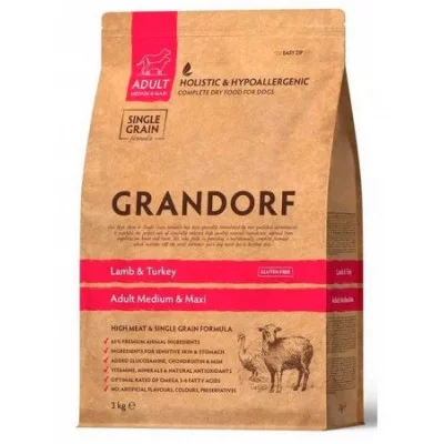 Grandorf Dog Lambk&Turkey  Medium&Maxi Сухий корм для дорослих собак з ягням та індичкою