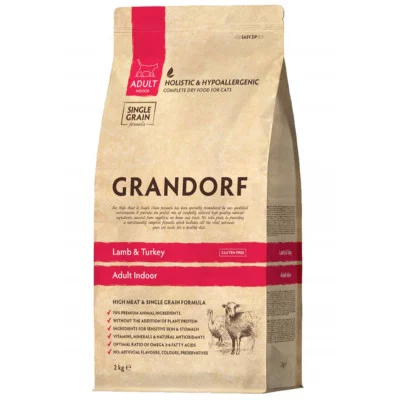 Grandorf Turkey & Lamb - Adult Indoor Сухий корм для стерилізованих котів з індичкою та ягням