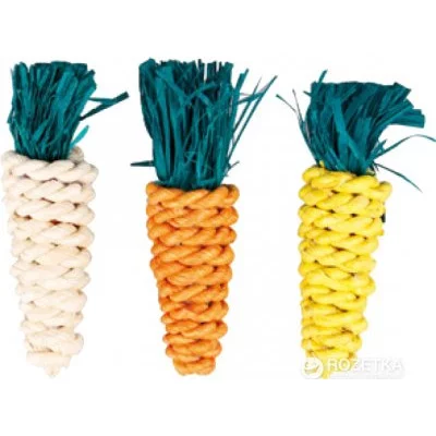Flamingo SMALL CARROTS 3 морквина для гігієни зубів іграшка для гризунів 2х8см