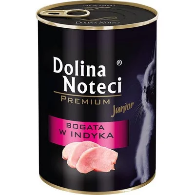 Dolina Noteci Premium Kitten консерви для кошенят м'ясні шмачочки в соусі з індичкою 400гр