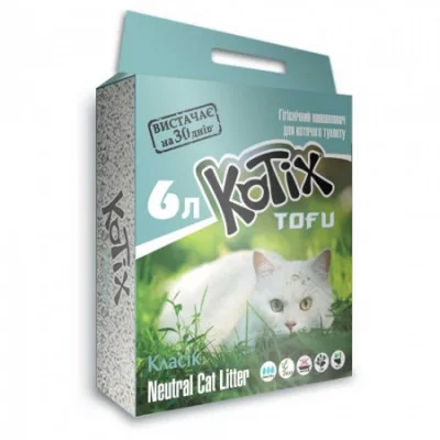 KOTIX  TOFU Classic 6L Наповнювач для котів тофу