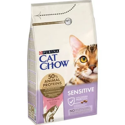 Purina Cat Chow Adult  Sensitive с лососем - чутлива шкіра та травлення
