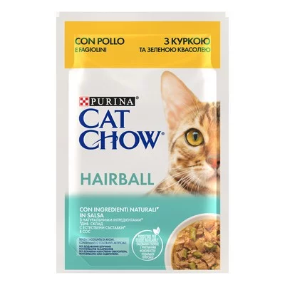Purina Cat Chow Adult  Hairball Вологий корм для котів, проти утворення волосяних кульок, 85г