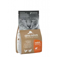 Almo Nature Holistic Cat для дорослих котів з куркою і ідичк..