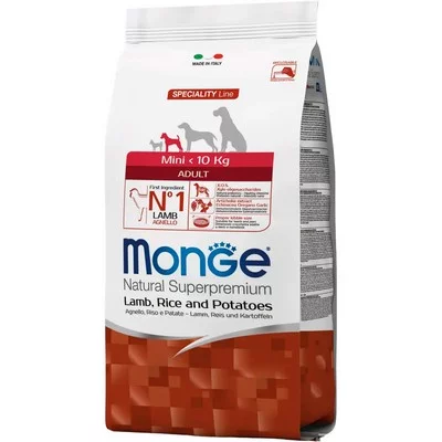 Monge Dog Mini Adult  Сухий корм для собак з ягням, рисом та картоплею